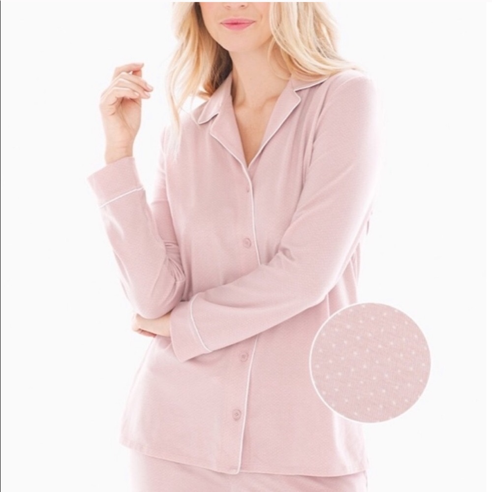 Soma Embraceable Pink Micro Dot Pajama Set Sz. M - Picture 1 of 8